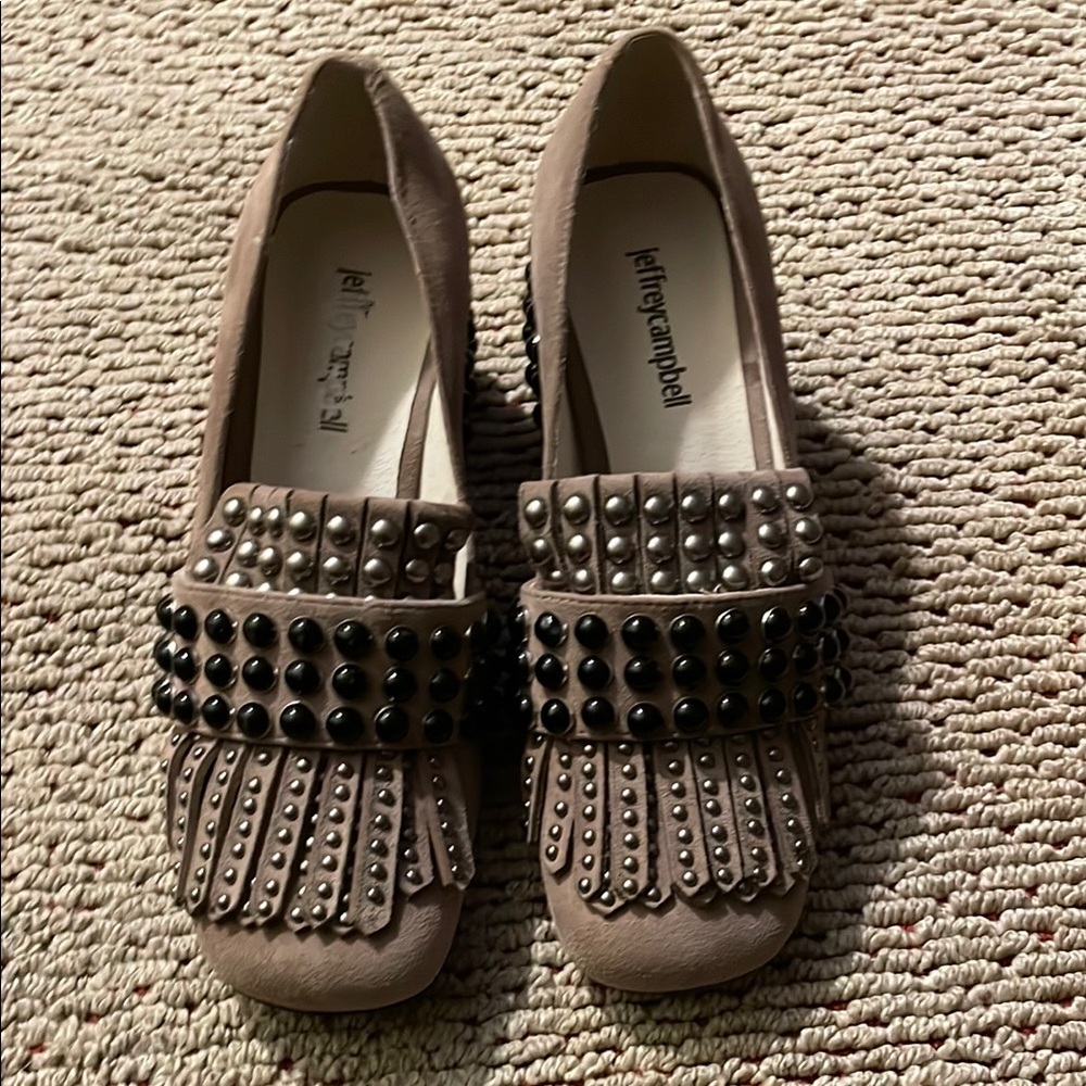 Ladies beautiful studded suede shoes by jeffrey Campbell